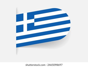 Greece flag icon, logo or tag. Greek national symbol banner. Vector illustration.