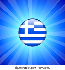 Icono de bandera de Grecia en botón de Internet Ilustración vectorial original