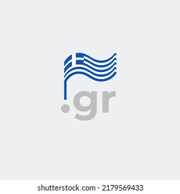 Icono de la bandera de Grecia. Diseño original simple de la bandera griega, marcador de mapa. Elemento de diseño, afiche nacional de plantilla con dominio gr. Cartel patriótico del estado de grecia. Ilustración del vector