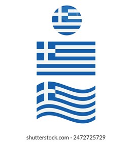 Greece Flag Icon Set Vector Design.