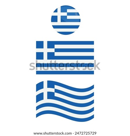 Greece Flag Icon Set Vector Design.