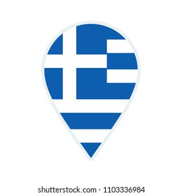 Greece flag icon. Travel icon. Travel destination of Greece. Greece badge. Flag badge.