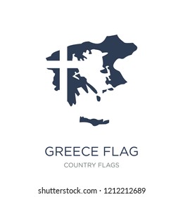 Greece flag icon. Trendy flat vector Greece flag icon on white background from Country Flags collection, vector illustration can be use for web and mobile, eps10