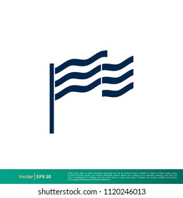 Greece Flag Icon Vector Logo Template
