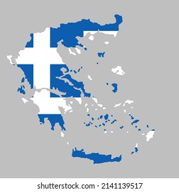 Greece flag inside the Greek map borders vector illustration 