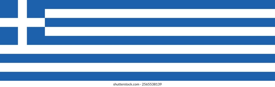 Greece flag long banner digital vector illustration