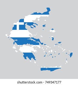 Greece Flag Map Stock Vector (Royalty Free) 749347177 | Shutterstock