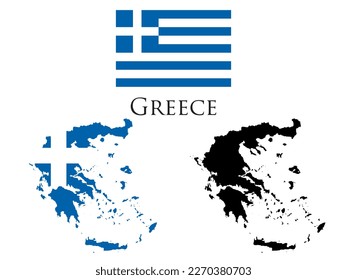 greece flag and map illustration vector