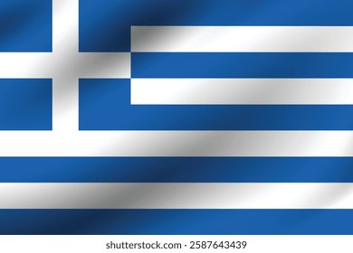 Greece flag official colors and proportion digital vector illustration. Waving flag.