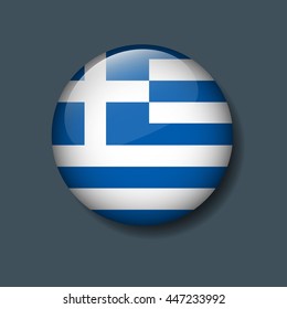 Greece Flag on Button