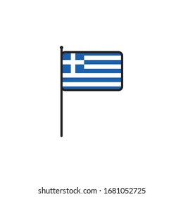 Greece Flag on white background, vector illustration.