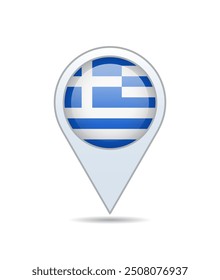 Greece - flag pin for map. Vector illustration.