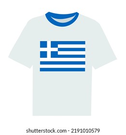 Greece flag printed t-shirt vector illustration isolated on white background.