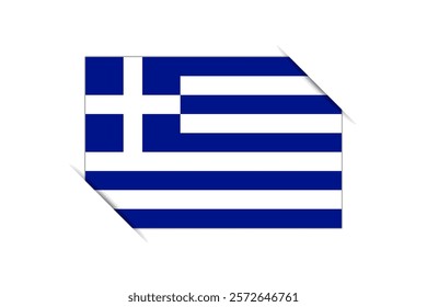 Greece flag - rectangle colorful flag representing a country cultural identity and heritage. The essence of national pride and unity. Attached by the corners in a paper album