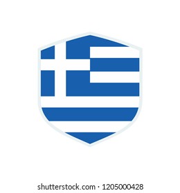 Greece flag. Greece shield flag.