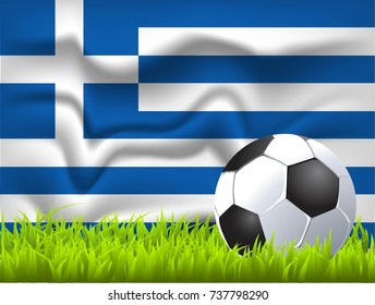 Greece flag and soccer ball