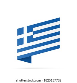Greece flag state symbol isolated on background national banner. Greeting card National Independence Day of the Hellenic republic. Illustration banner with realistic state.
