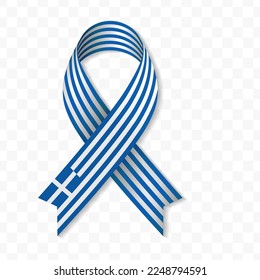Greece flag stripe ribbon vector illustration on a transparent background vector image (PNG).