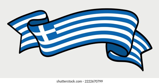 Greece flag symbol.Ribbon with flag of Greece.