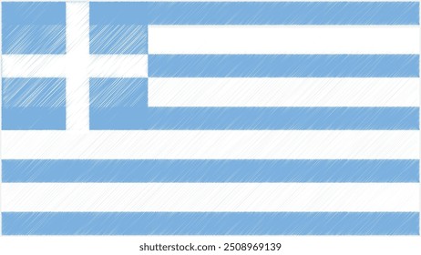 Greece flag vector and fabric style Background design.