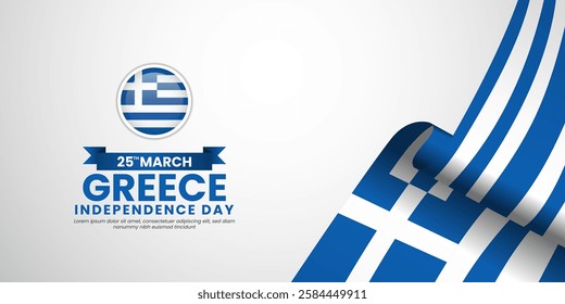 Greece flag vector for Greek Independence Day on white background