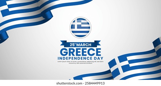 Greece flag vector for Greek Independence Day on white background