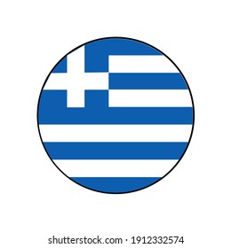 Greece Flag Vector Icon with Blue and White stripes and white cross on blue colors in Europe.