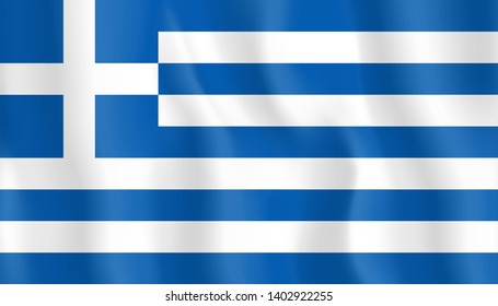 Greece flag vector icon. Waving flag.