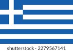 Greece Flag. Vector illustration of Greek national symbol, blue and white stripes and a cross.