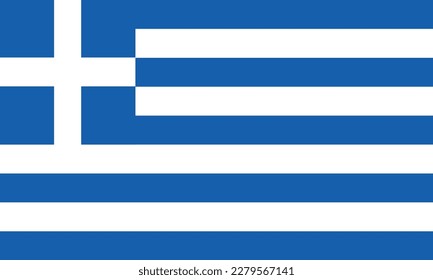 Greece Flag. Vector illustration of Greek national symbol, blue and white stripes and a cross.