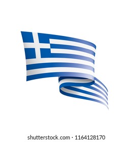 Greece flag, vector illustration on a white background.