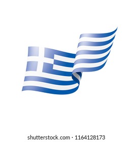 Greece flag, vector illustration on a white background.