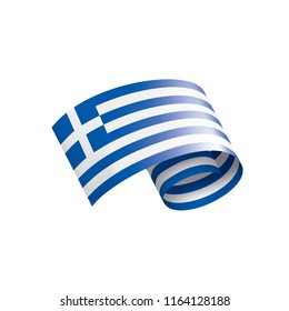 Greece flag, vector illustration on a white background.