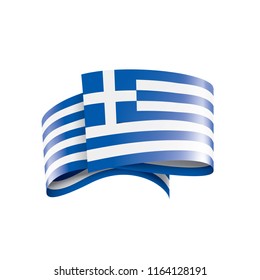 Greece flag, vector illustration on a white background.