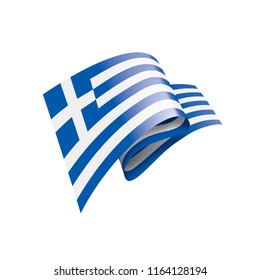 Greece flag, vector illustration on a white background.