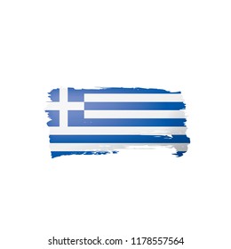 Greece flag, vector illustration on a white background