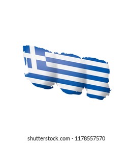 Greece flag, vector illustration on a white background