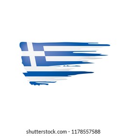 Greece flag, vector illustration on a white background