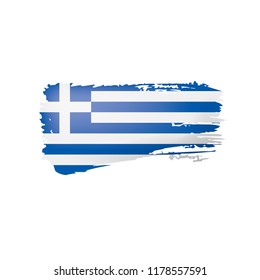 Greece flag, vector illustration on a white background