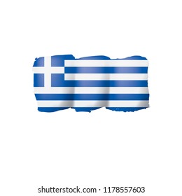 Greece flag, vector illustration on a white background