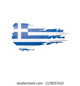 Greece flag, vector illustration on a white background