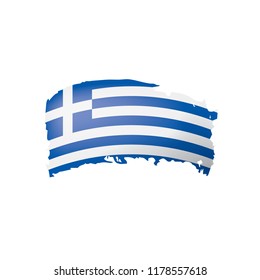 Greece flag, vector illustration on a white background
