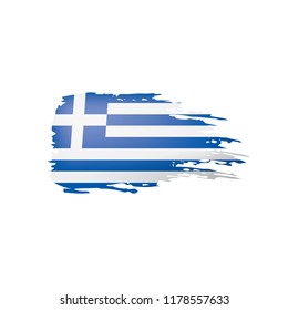 Greece flag, vector illustration on a white background