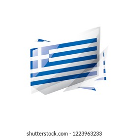 Greece flag, vector illustration on a white background.