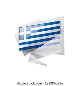 Greece flag, vector illustration on a white background.