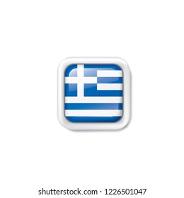 Greece flag, vector illustration on a white background.