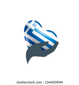 Greece flag, vector illustration on a white background.