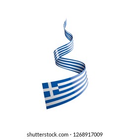 Greece flag, vector illustration on a white background.