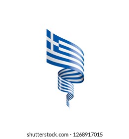 Greece flag, vector illustration on a white background.