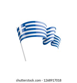 Greece flag, vector illustration on a white background.